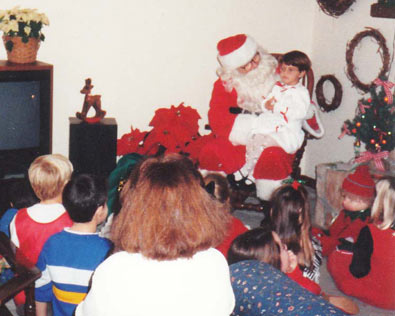 sitting on Santas lap